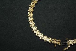 10K Yellow Gold Diamond S Style Tennis Bracelet  