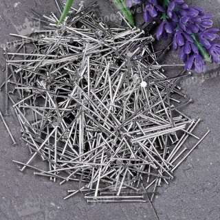 1000PCS LOTS SILVER PLATED FLAT HEAD PIN FINDINGS 20MM  