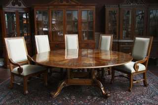   , 84 round dining table, round mahogany dining room table with inlay