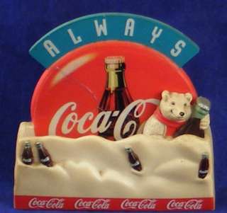 COCA  COLA BEAR MAGNET DATED 1998 OLD FASHIONED LOOK  
