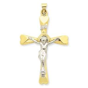  14k Two tone INRI Crucifix Pendant Jewelry