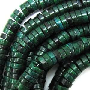 10mm blue green azurite heishi beads 16 strand