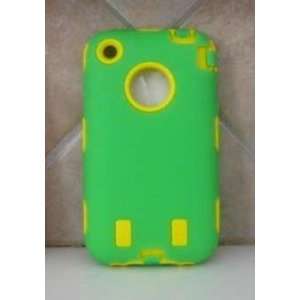  IPHONE CASE IPHONE 3G 3GS CASE SILICONE/HARD GREEN COVER 