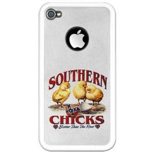 iPhone 4 or 4S Clear Case White Rebel Flag Southern Chicks Better Than 
