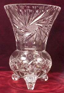 Lovely Vintage BUZZ SAW LEAD CRYSTAL VASE  