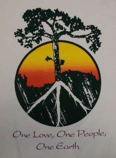One Love, One People, One Earth Short Sleeve Crew T Shirt Natural 