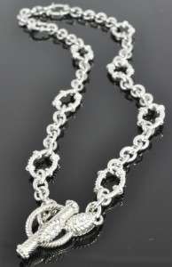   Ripka Sterling Silver Diamonique Lotus Oval Link Toggle Chain Necklace