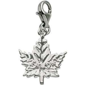 Rembrandt Charms Vermont Maple Leaf Charm with Lobster Clasp, Sterling 