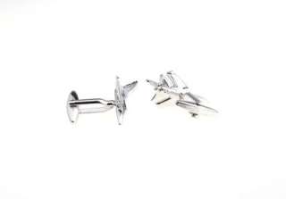 CUFFLINKS SILVER PLANE PILOT JET FIGHTER ARMY NAVY MARINES AIR FORCE 