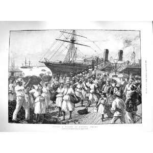    1888 COALING STEAMER SHIP KINGSTON JAMAICA FINE ART