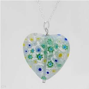  Majestic Heart Necklace With Genuine Glass beads Well Made 
