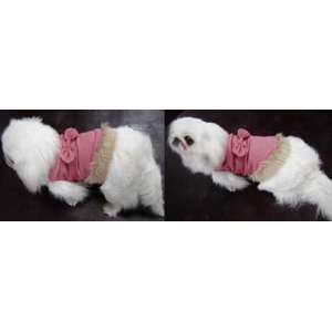    Pet Apparel Dogs Pink Jean Jacket with Fur