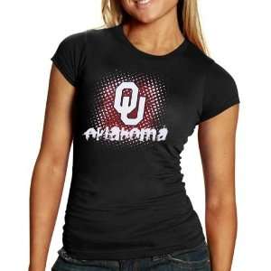  Oklahoma Sooners Ladies Black Logo Matrix T shirt Sports 