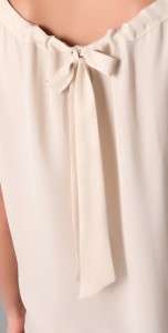 NEW$198 Joie Eleanor Top Silk Blouse Pleated neckline short raglan 