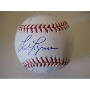  Jim Rice, Fred Lynn, Dwight Evans Signed Baseball Sports 