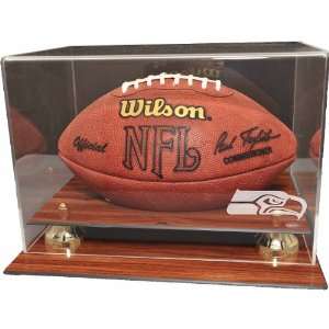 Caseworks Seattle Seahawks Wood Finished Acrylic Football Display Case 