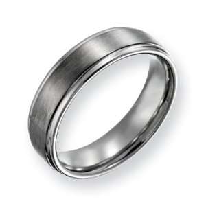  Titanium 6mm Band with Grooved Edges Jewelry