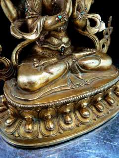 Fine Gilt Bronze Estate Chinese Tibetan Tara Buddha Statue Sculpture 