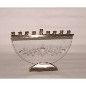  Etched Glass Menorah 