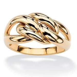  Lux 18k Gold Over Sterling Silver Interlocking Loop Ring 