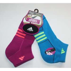   Low Cut Socks   2 Pair   Shoe size 5 10 Turquoise/Fuschia Sports