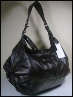 Designer Kenneth Cole New York Handbags Brown Leather Scruntious Hobo 