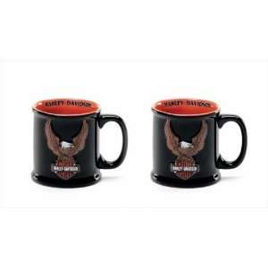    Set of 2 Harley Davidson Eagle Logo Coffee Mugs
