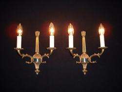 FRENCH BRONZE FIGURAL EMPIRE STYLE SCONCES  
