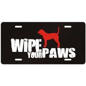  Coonhound / Wipe Your Paws  License Plate Dog