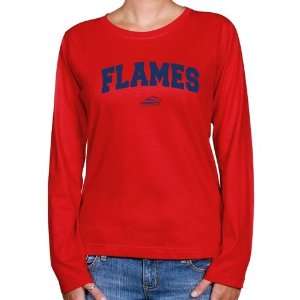 NCAA Liberty Flames Ladies Red Logo Arch Long Sleeve Classic Fit T 