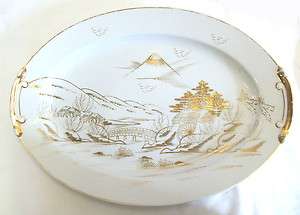 Kutani Japan KUT109 HP Gold Asian Scenes 16 Platter  
