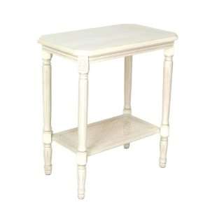  Side Table with Shelf (White) (26H x 22W x 14D)