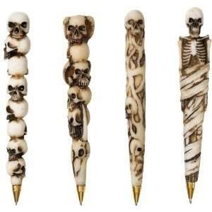  7 Mystic Skull Sculpture Stacked Decorative Pen   Set of 