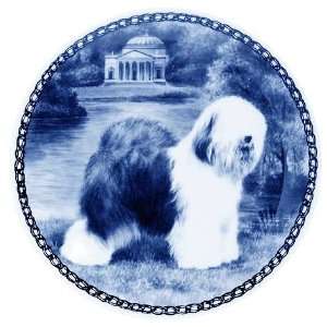  Old English Sheepdog Danish Blue Porcelain Plate