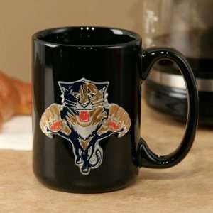  Florida Panthers Black 15oz. Pewter Logo Ceramic Mug 