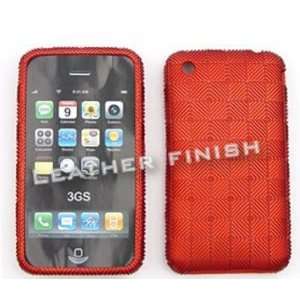 Apple iPhone 3G/3GS PU Skin, Leather Finish Dark Red Jelly 