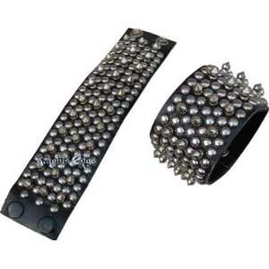  Heavy Leather Bracer with Spikes and Snap Closure Office 