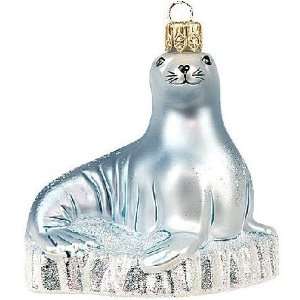  Wildlife Arctic Seal Polish Glass Christmas Ornament