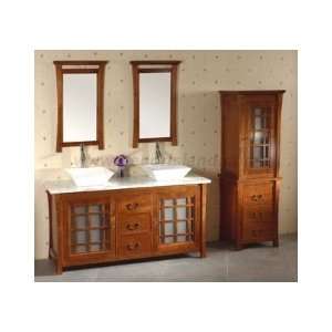  Ronbow 60 Bathroom Vanity Set W/ 2 Cerarmic Vessel Sinks 