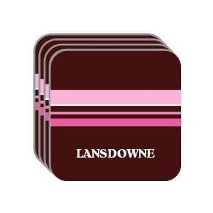 Personal Name Gift   LANSDOWNE Set of 4 Mini Mousepad Coasters (pink 