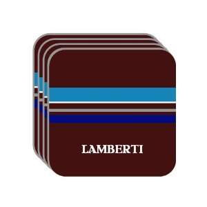 Personal Name Gift   LAMBERTI Set of 4 Mini Mousepad Coasters (blue 