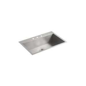 Kohler K 3821 3 NA Vault Large 3 Hole Single Basin Kitchen Sink K 3821 