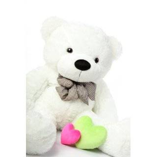 Coco Cuddles   46   Super Soft & Huggable, White Plush Bear