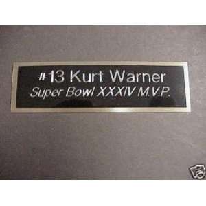  Rams Kurt Warner Engraved Super Bowl XXXIV MVP Name Plate 