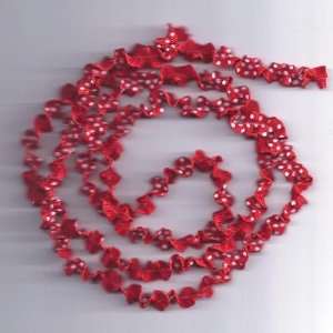  Krunchie Ribbon Offray/1 Yard Red w/White Dots /Ornamental 