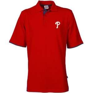 Majestic Philadelphia Phillies Red Slugger Short Sleeve Polo  