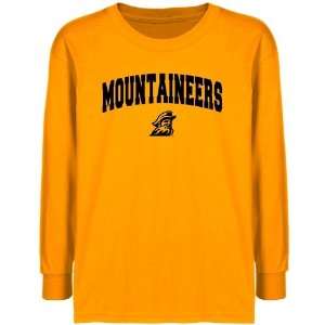 NCAA Appalachian State Mountaineers Youth Gold Logo Arch T shirt 