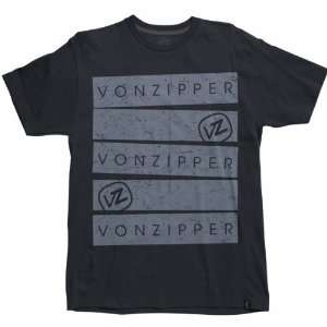 VonZipper Big Bars Mens Short Sleeve Casual Wear T Shirt/Tee   Black 