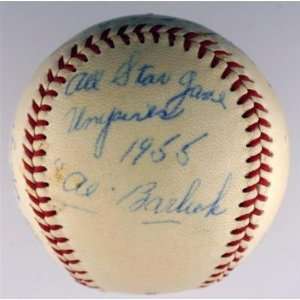  1955 All star Game Umpires Hand Signed Baseball Jsa Loa   New 