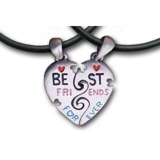 pendants with 2 thick PVC necklaces BFF   Best Friends 2 piece (Break 